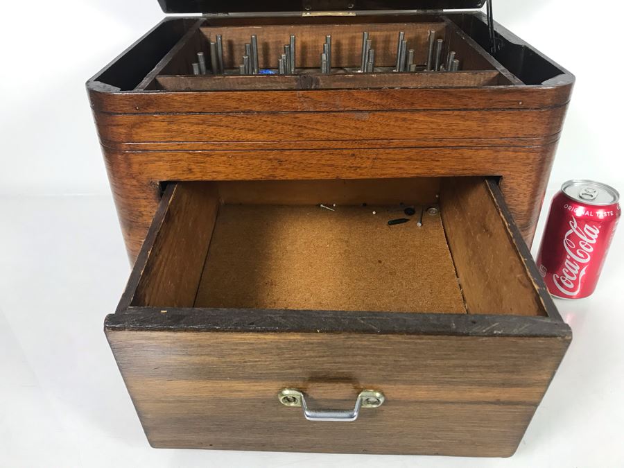 Repurposed Wooden Tube Radio Cabinet Converted To Sewing Box 16W X 12D X 11H [Photo 4]