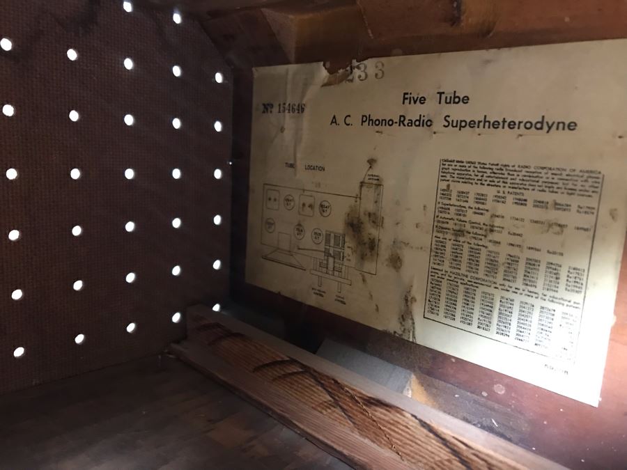 Repurposed Wooden Tube Radio Cabinet Converted To Sewing Box 16W X 12D X 11H [Photo 5]