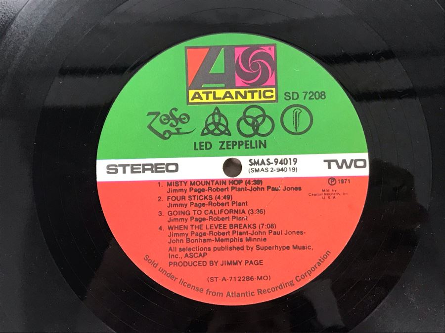 Vintage 1971 Led Zeppelin Untitled SMAS-94019 And 1979 Led Zeppelin In Through The Out Door SS 16002 Vinyl Records [Photo 9]