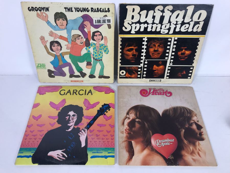 Vinyl Records: Jerry Garcia Garcia, Heart Dreamboat Annie, The Young Rascals Groovin' And Buffalo Springfield
