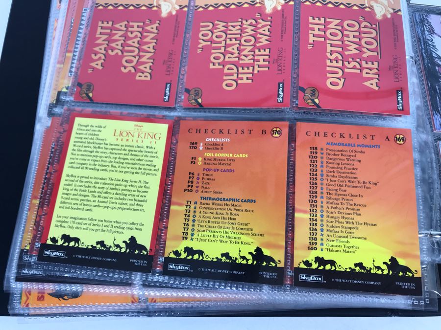 Walt Disney's The Lion King Skybox Collector Cards With Album Series I And II - Over 90 Cards [Photo 16]