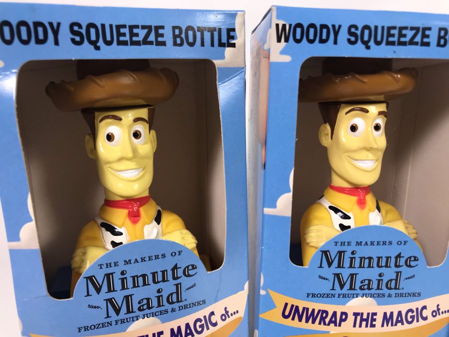 New Disney Toy Story I Minute Maid Woody And Rex Squeeze Bottles - 4 Total [Photo 2]
