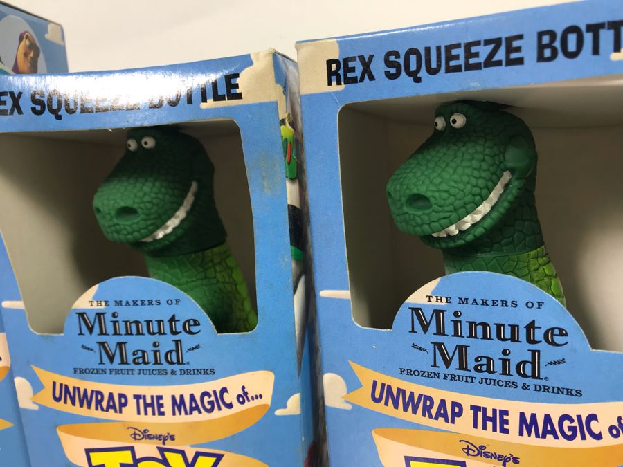 New Disney Toy Story I Minute Maid Woody And Rex Squeeze Bottles - 4 Total [Photo 3]
