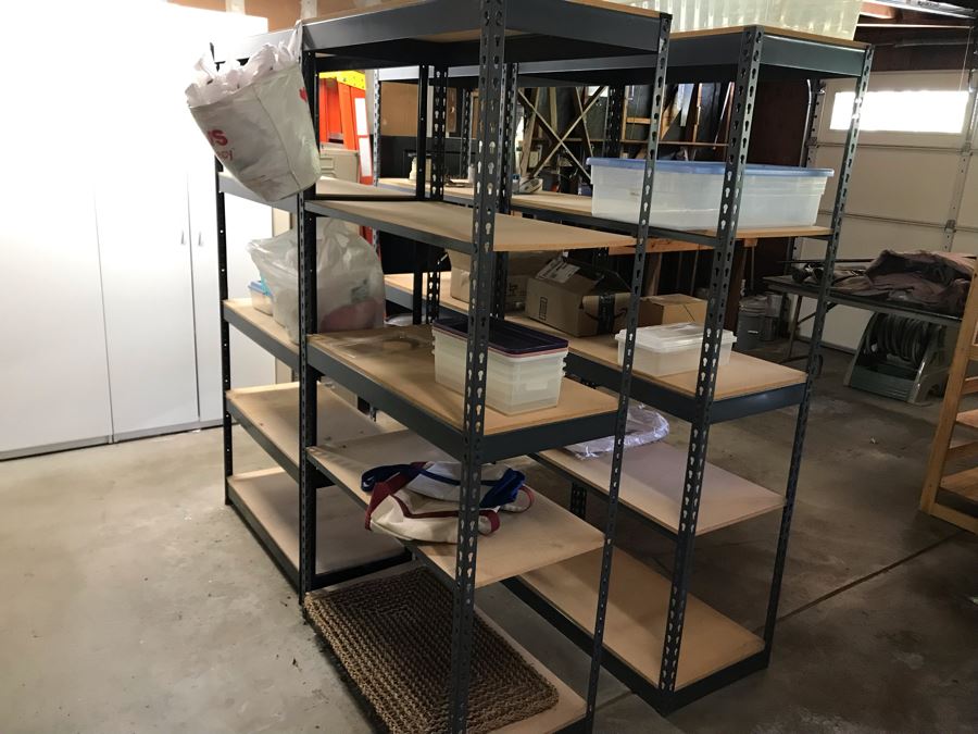 Set Of (4) Adjustable Metal Industrial Shelving Units Each 36W X 16D X 72H [Photo 4]