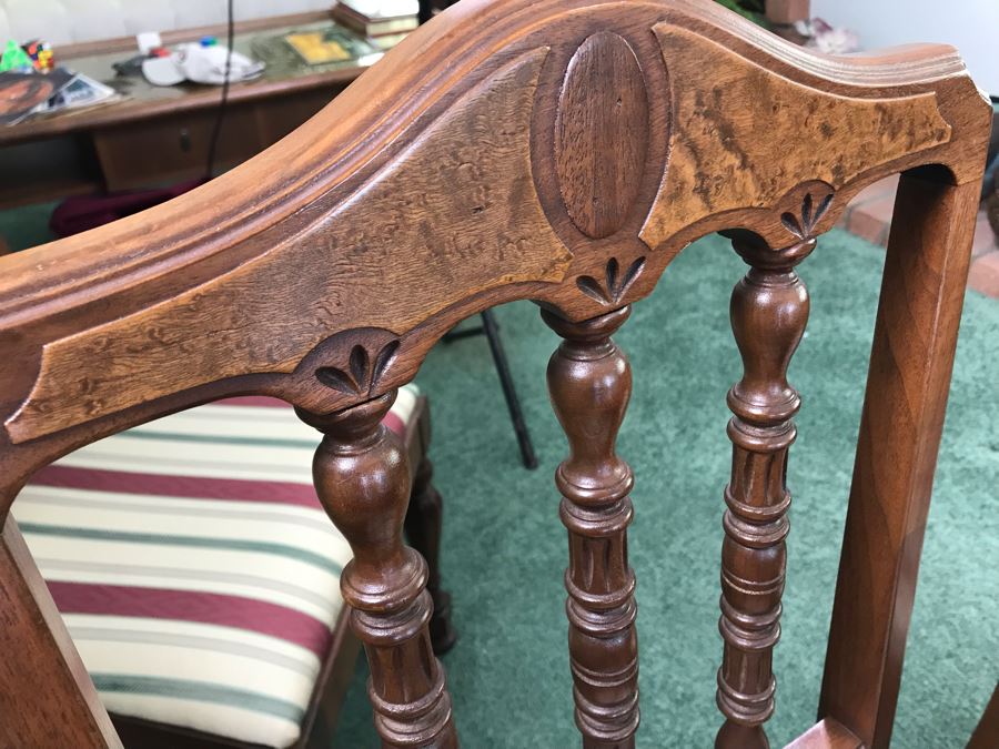 Custom Formal Wooden Dining Table 60W X 44D X 30H With 2 Leaves 18W And (6) Chairs Designed For Cannell & Chaffin Of Los Angeles (Cannell & Chaffin Helped Furnish Hearst Castle) [Photo 23]