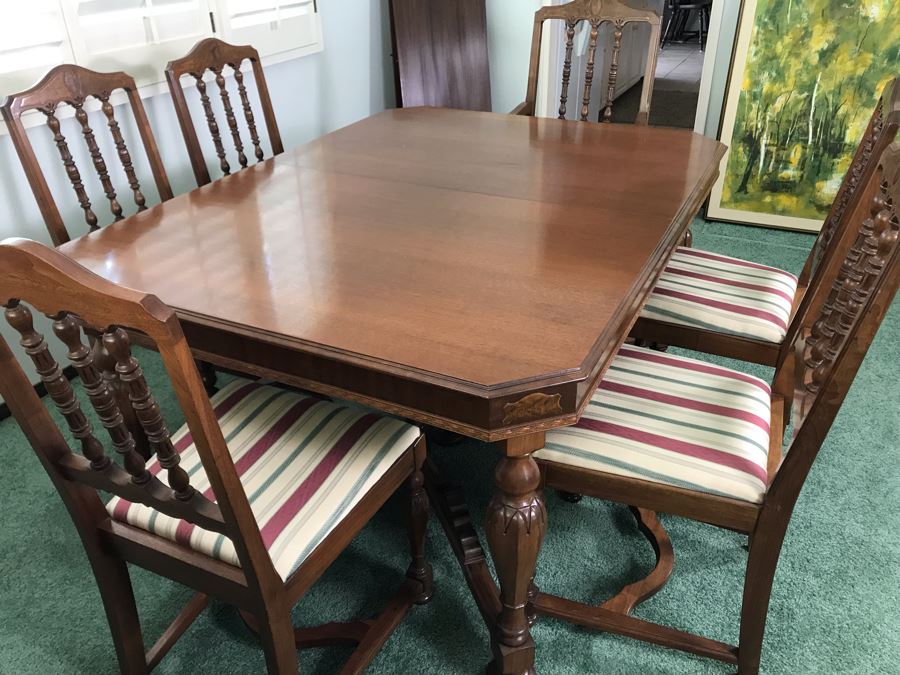 Custom Formal Wooden Dining Table 60W X 44D X 30H With 2 Leaves 18W And ...