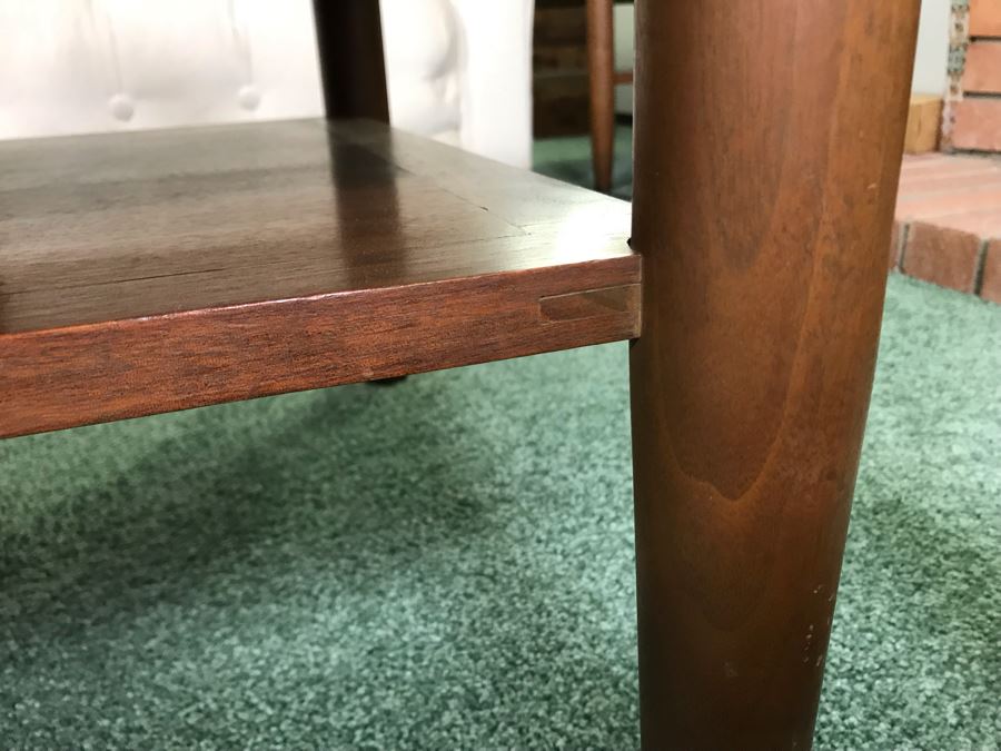 Custom Wooden Mid-Century Coffee Table With 2 Drawers Designed By Freemason / Hollywood Movie Studio Furniture Maker Frank J. Pierce 60W X 27.5W X 17H [Photo 8]