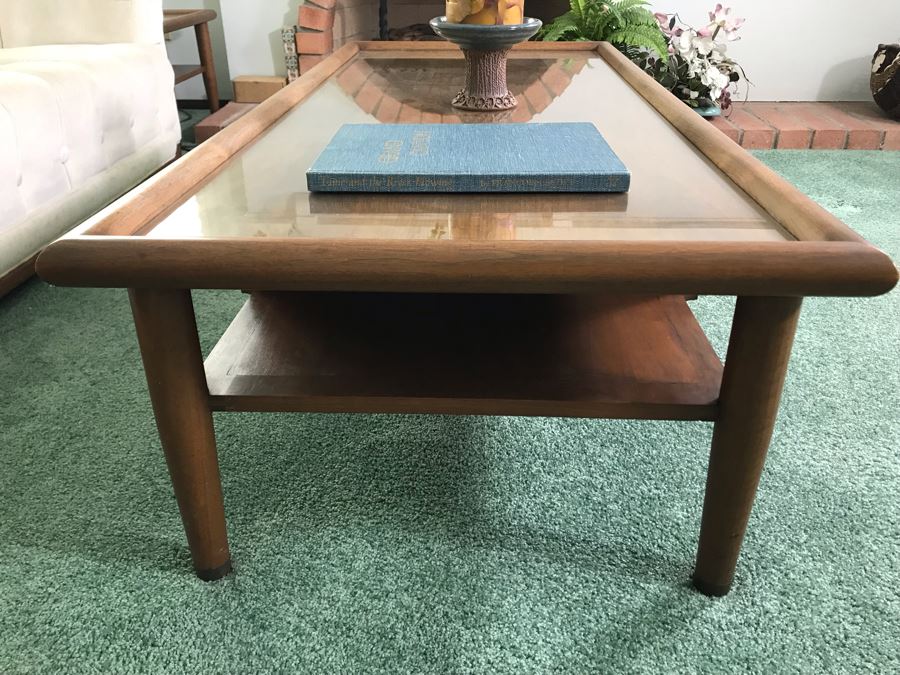 Custom Wooden Mid-Century Coffee Table With 2 Drawers Designed By Freemason / Hollywood Movie Studio Furniture Maker Frank J. Pierce 60W X 27.5W X 17H [Photo 6]