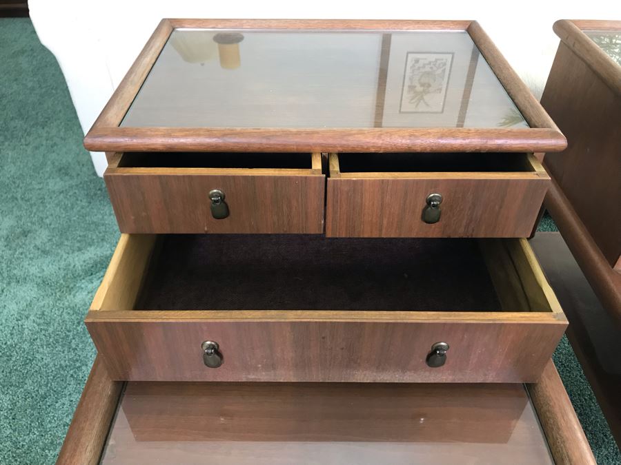 Pair Of Custom Wooden Mid-Century Side Tables Designed By Freemason / Hollywood Movie Studio Furniture Maker Frank J. Pierce 20W X 30D X 25H [Photo 8]