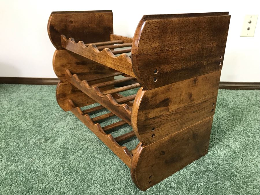 3-Tier Wooden Nesting Wine Bottle Holder 23W X 11D X 17H [Photo 5]