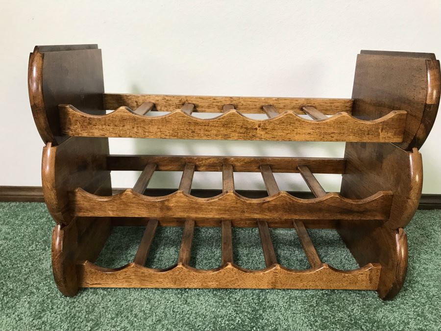 3-Tier Wooden Nesting Wine Bottle Holder 23W X 11D X 17H [Photo 4]