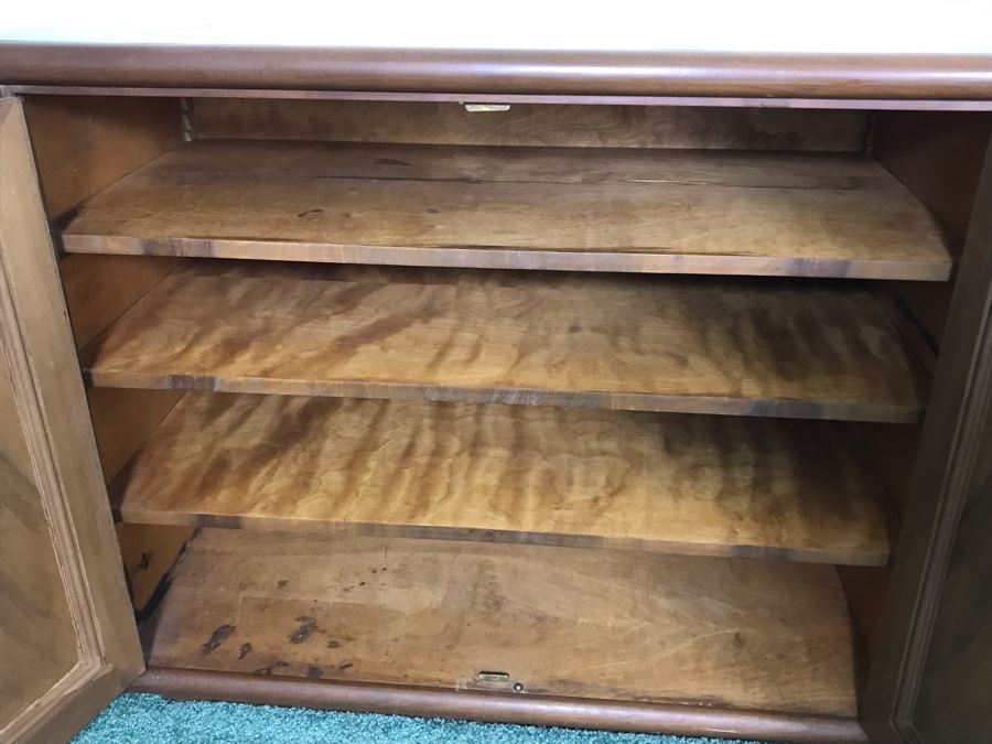 Custom Wooden Mid-Century Credenza Cabinet With Adjustable Shelving Designed By Freemason / Hollywood Movie Studio Furniture Maker Frank J. Pierce 75W X 19D X 32.5H [Photo 15]