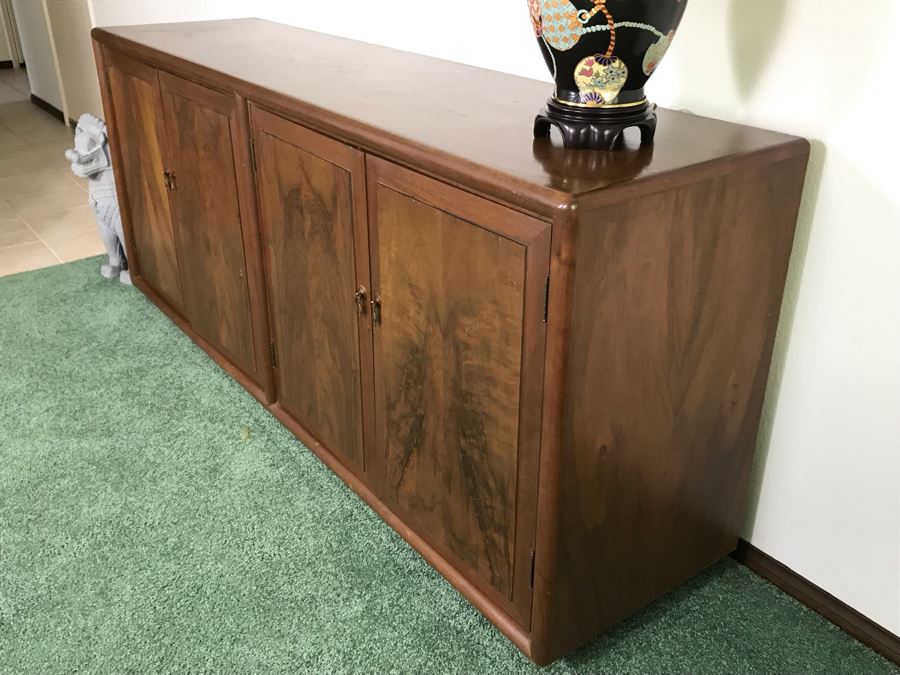 Custom Wooden Mid-Century Credenza Cabinet With Adjustable Shelving Designed By Freemason / Hollywood Movie Studio Furniture Maker Frank J. Pierce 75W X 19D X 32.5H [Photo 11]