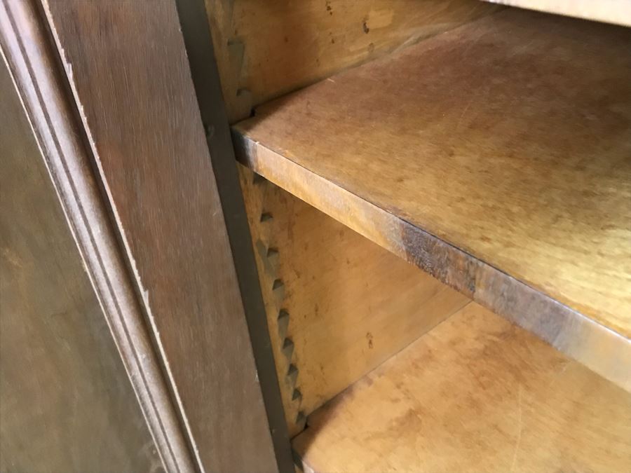 Custom Wooden Mid-Century Credenza Cabinet With Adjustable Shelving Designed By Freemason / Hollywood Movie Studio Furniture Maker Frank J. Pierce 75W X 19D X 32.5H [Photo 16]