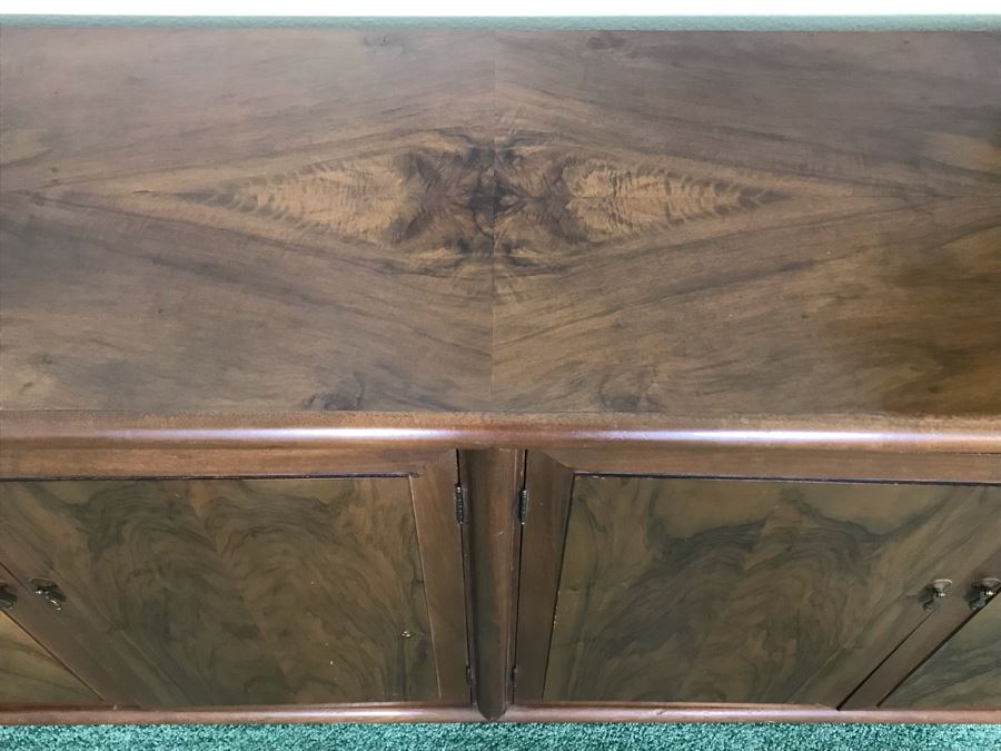 Custom Wooden Mid-Century Credenza Cabinet With Adjustable Shelving Designed By Freemason / Hollywood Movie Studio Furniture Maker Frank J. Pierce 75W X 19D X 32.5H [Photo 7]