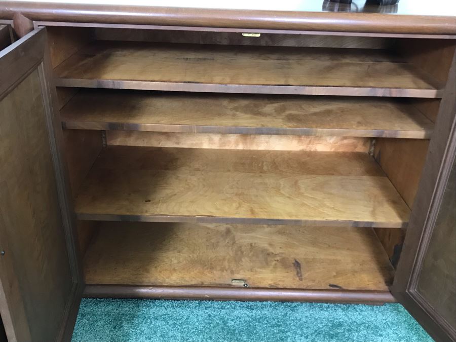 Custom Wooden Mid-Century Credenza Cabinet With Adjustable Shelving Designed By Freemason / Hollywood Movie Studio Furniture Maker Frank J. Pierce 75W X 19D X 32.5H [Photo 14]