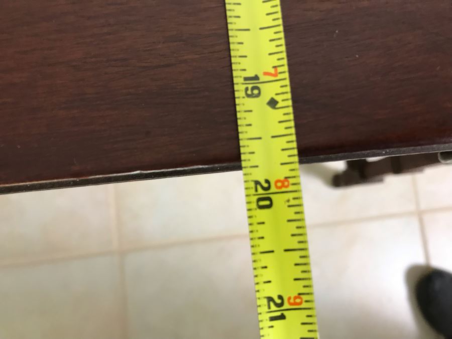 Antique Wooden Table Partner's Desk With 2-Drawers (Each Side Has Faux Drawer) 36W X 20D X 28H [Photo 12]