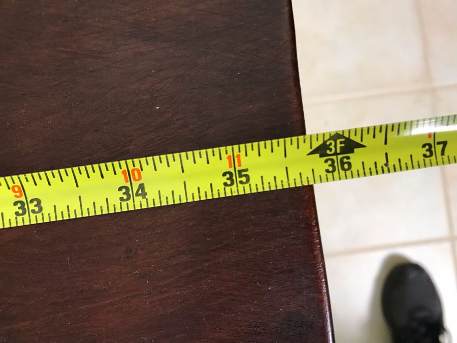 Antique Wooden Table Partner's Desk With 2-Drawers (Each Side Has Faux Drawer) 36W X 20D X 28H [Photo 11]