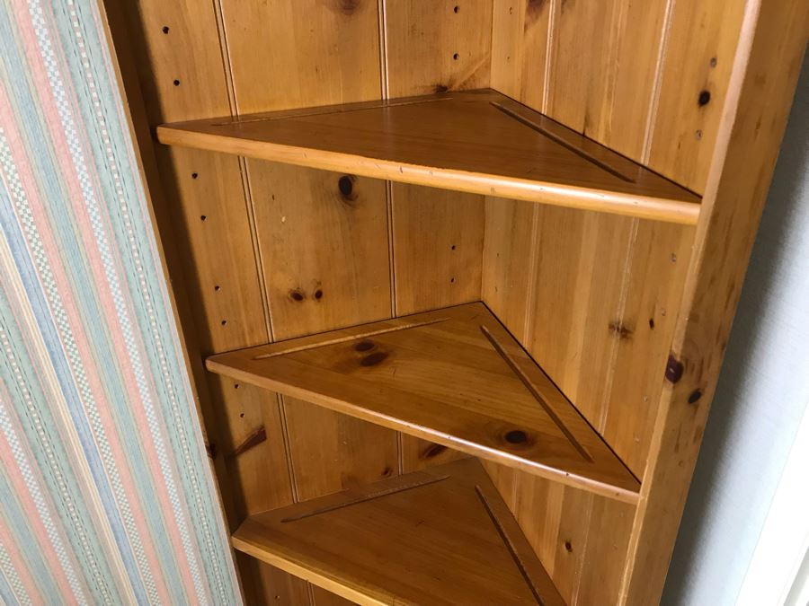 JUST ADDED - Ethan Allen Corner Bookshelf Display Cabinet 27W X 16D X 78H [Photo 6]