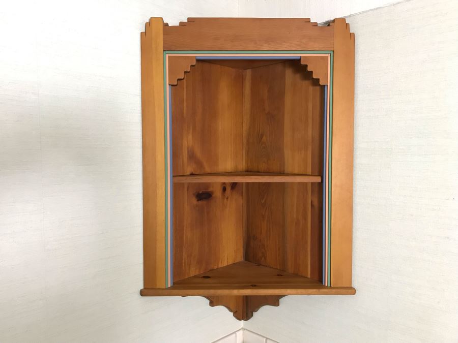 Wooden Southwest Design Corner Mounted Shelving Unit 24W X 12D X 32H [Photo 2]