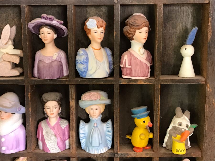 Vintage Printers Typeset Drawer Filled With Various Items (See Photos) 32.5W X 15H [Photo 9]