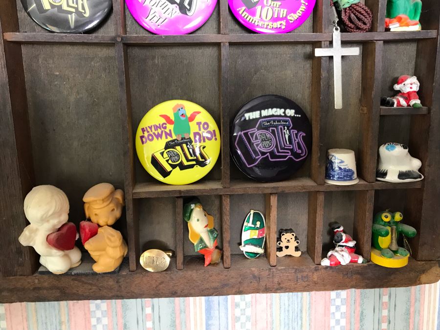 Vintage Printers Typeset Drawer Filled With Various Items (See Photos) 32.5W X 15H [Photo 19]