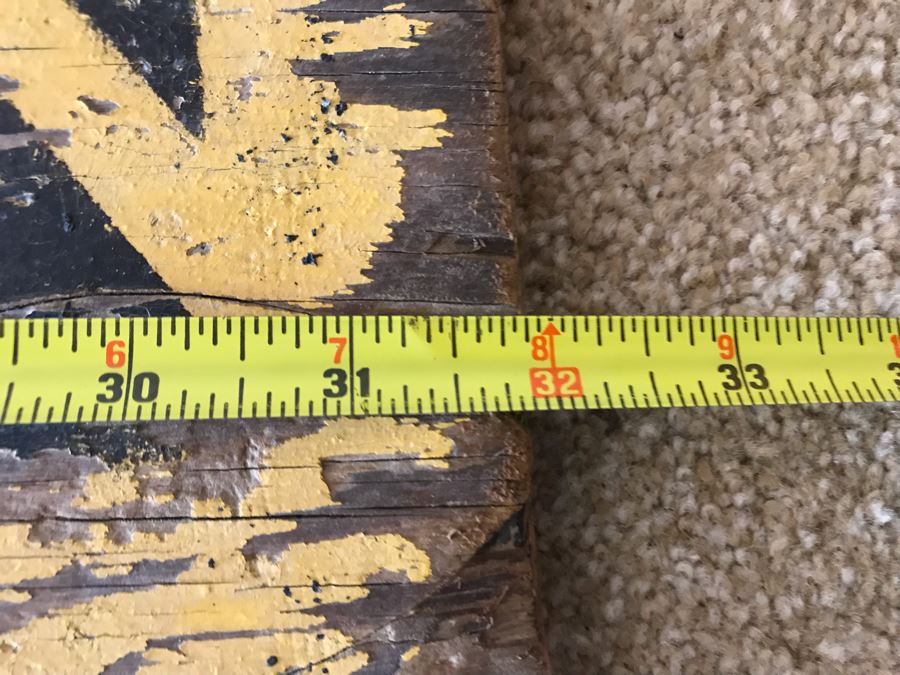 Vintage Wooden Sign: Caution St-Flasher The Flasher Co 32W X 12H [Photo 6]