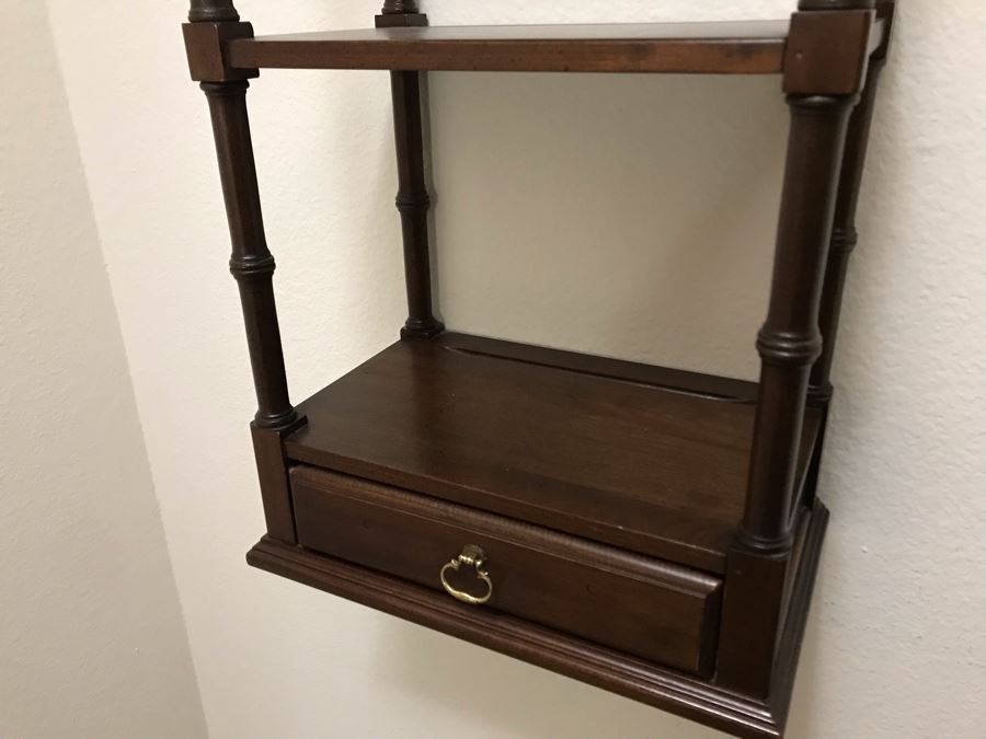 Ethan Allen Hollywood Regency Wall Shelving Unit 13W X 8D X 36H [Photo 6]