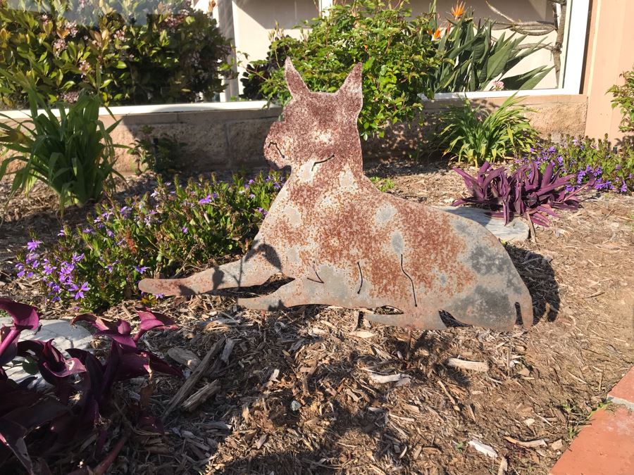Metal Cut Out Sculpture Of Boxer Dog Garden Decor [Photo 2]