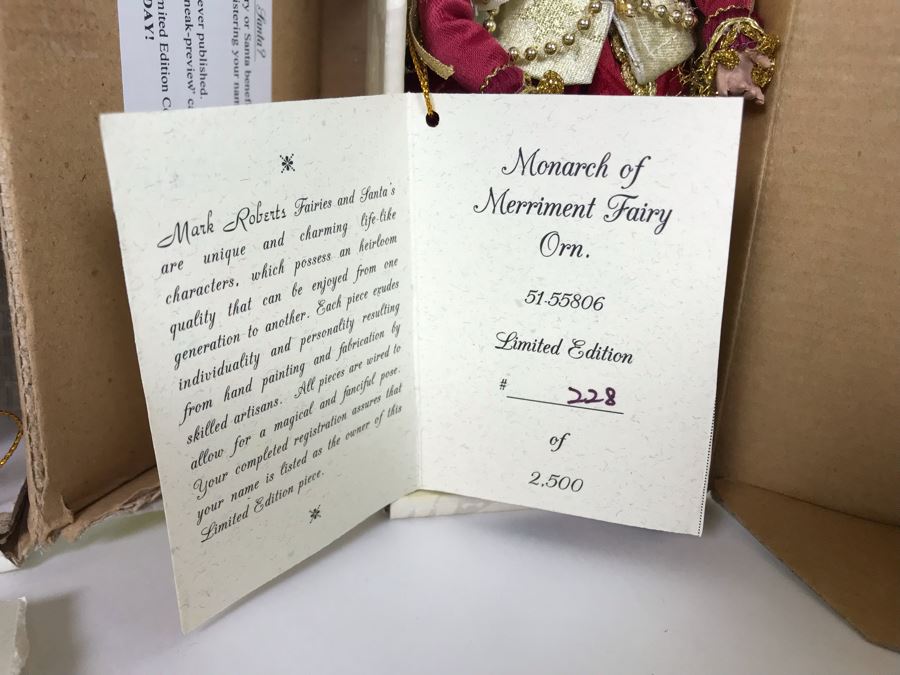 (3) SIGNED Limited Edition Mark Roberts Fairies With Boxes 9H-10H (Hand Signed In Pen By Artist) [Photo 12]