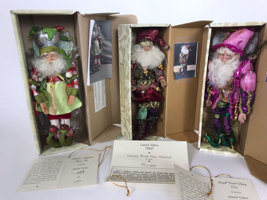 (3) SIGNED Limited Edition Mark Roberts Fairies With Boxes 9H (All 3 Hand Signed In Pen By Artist) [Photo 1]