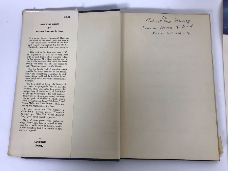 Signed Typed Poem Christmas On Sunday And Signed Book Delicious Lumps By Roxana Farnsworth Hase [Photo 6]