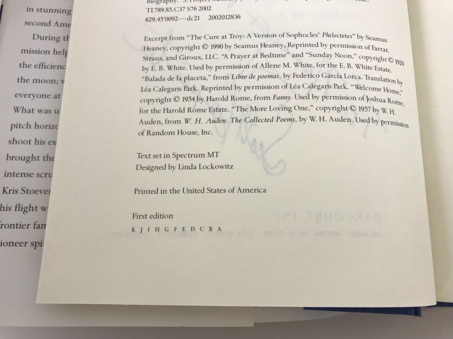 Signed Book For Spacious Skies Signed By Mercury Astronaut Scott Carpenter [Photo 8]