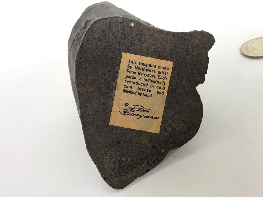 Peter Berryman Northwest Artist Cold Cast Bronze Frog Sculpture 4W X 4D X 3.5H [Photo 2]