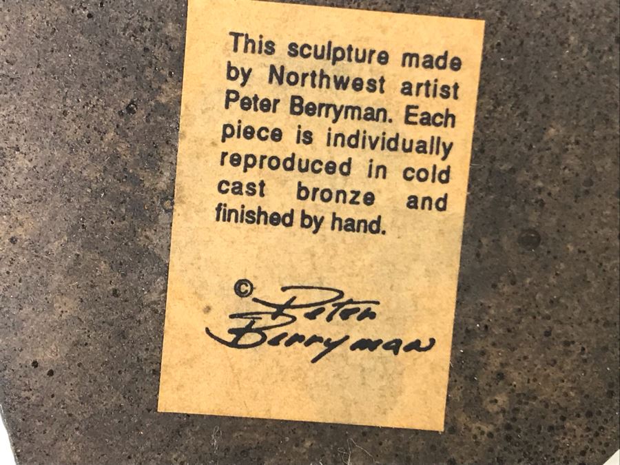 Peter Berryman Northwest Artist Cold Cast Bronze Frog Sculpture 4W X 4D X 3.5H [Photo 9]