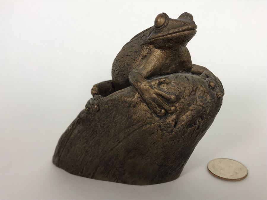 Peter Berryman Northwest Artist Cold Cast Bronze Frog Sculpture 4W X 4D X 3.5H [Photo 3]