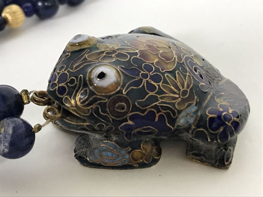 Cloisonne Figural Frog Pendant Necklace [Photo 6]