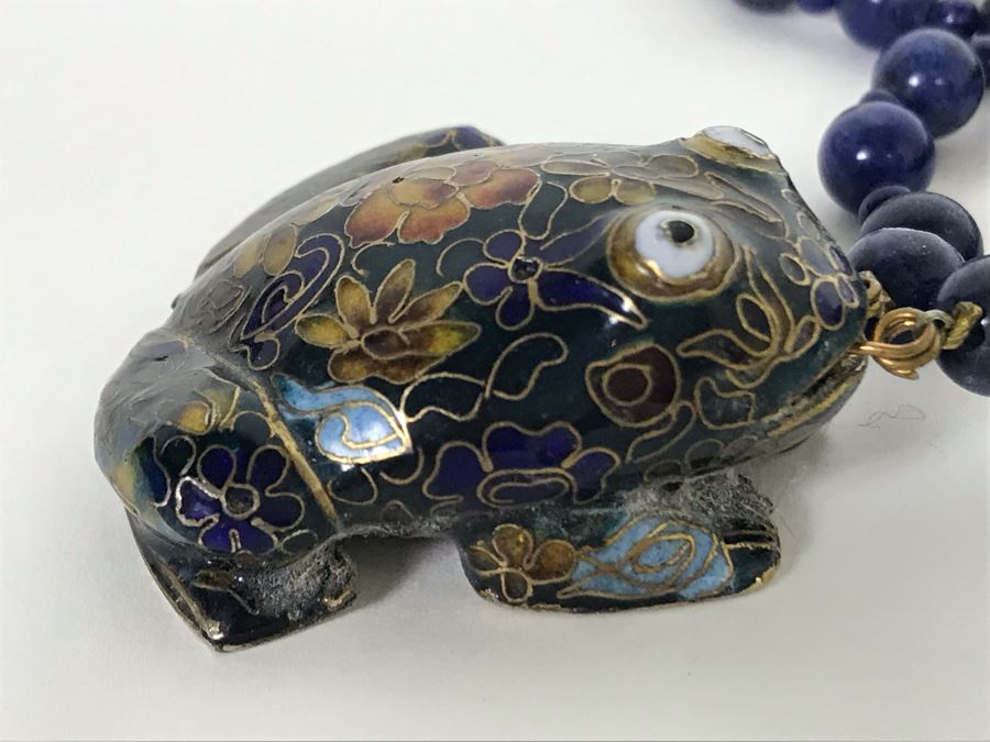 Cloisonne Figural Frog Pendant Necklace [Photo 5]