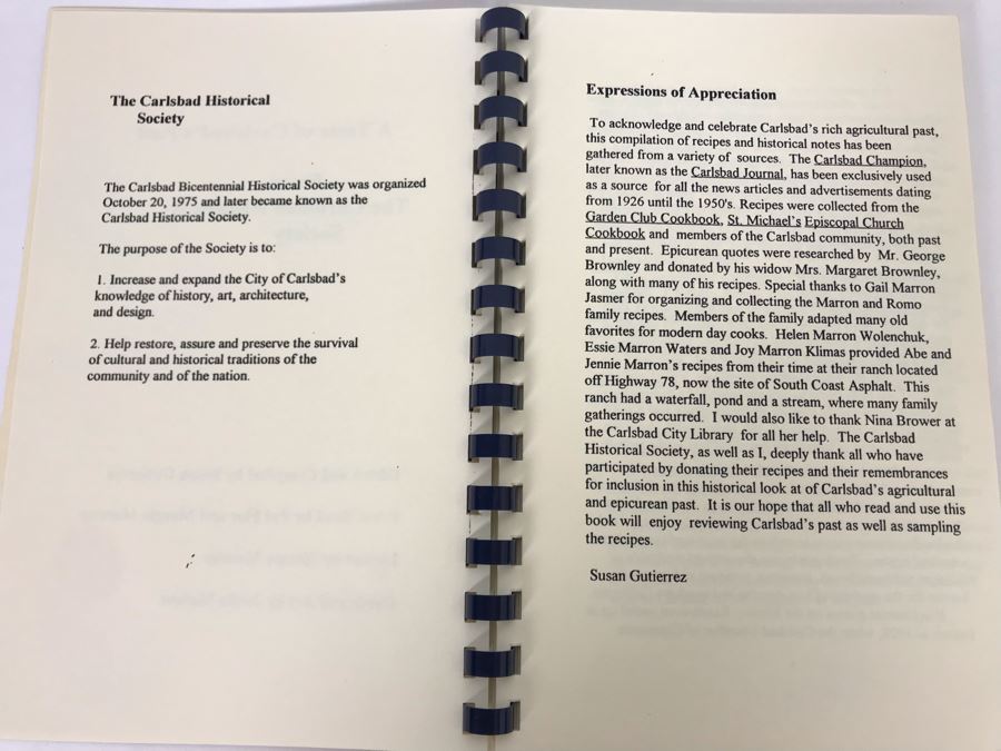 A Taste Of Carlsbad's Past From The Carlsbad Historical Society Cookbook [Photo 3]