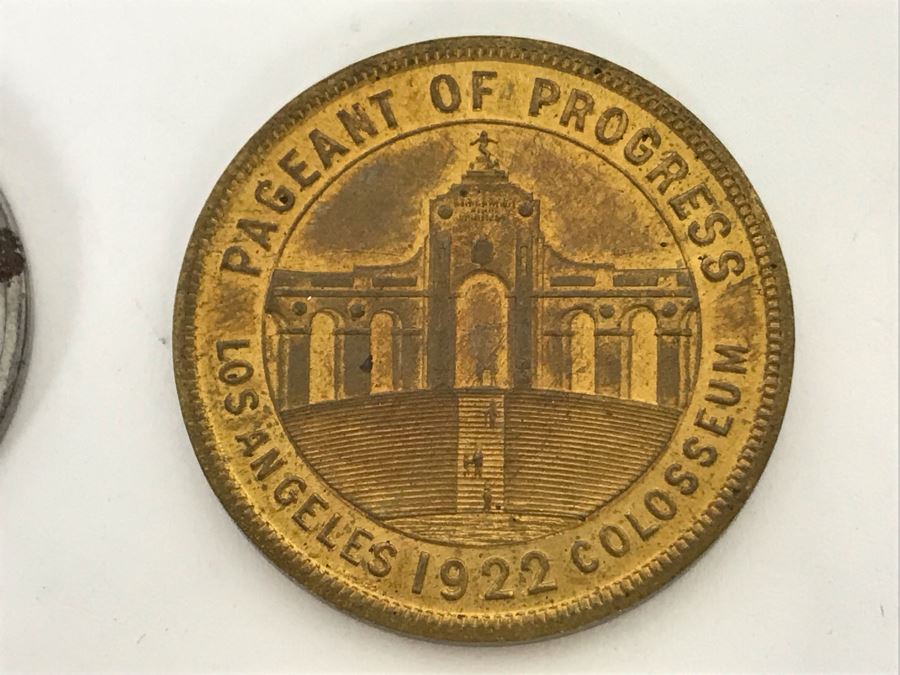 Medallion Awarded By The U.S. Treasury Department For Patriotic Service Made From Captured German Cannon, 1922 Pageant Of Progress Los Angeles Colosseum Token And Prohibition Prize Medal [Photo 9]