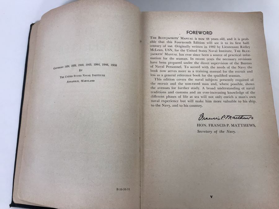 1950 The United States Navy The Bluejackets' Manual Fourteenth Edition [Photo 4]