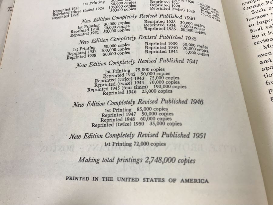 1951 The Boston Cooking-School Cook Book Ninth Edition By Fannie Merritt Farmer [Photo 5]