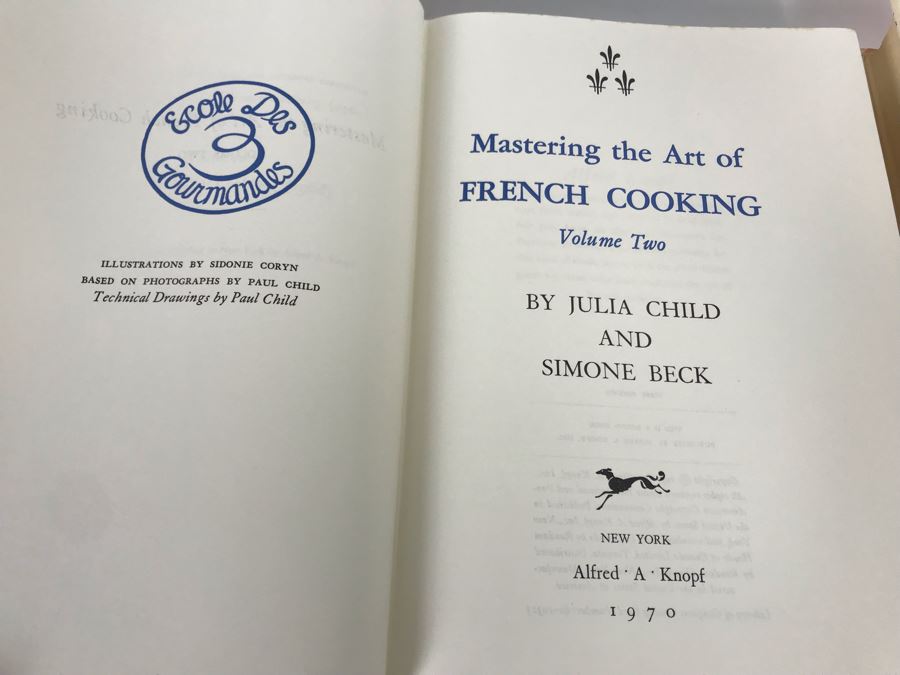 1970 First Edition Mastering The Art Of French Cooking Volume Two By Julia Child And Simone Beck And 1971 Volume One Mastering The Art Of French Cooking Book Cookbook [Photo 10]