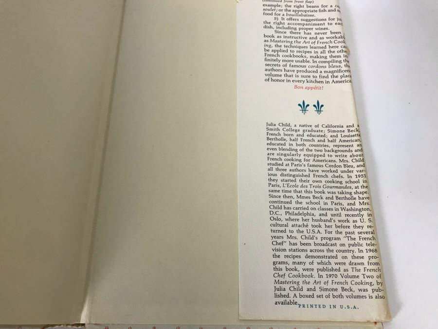 1970 First Edition Mastering The Art Of French Cooking Volume Two By Julia Child And Simone Beck And 1971 Volume One Mastering The Art Of French Cooking Book Cookbook [Photo 7]