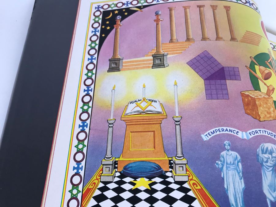 1951 Like New Large Masonic Holy Bible School And Library Reference Edition Red Letter Edition Hertel 10W X 12H X 2.5D [Photo 15]