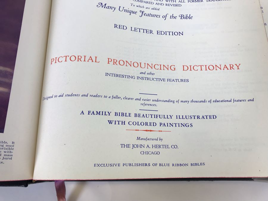 1951 Like New Large Masonic Holy Bible School And Library Reference Edition Red Letter Edition Hertel 10W X 12H X 2.5D [Photo 10]