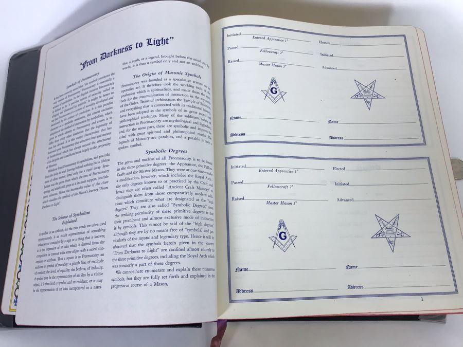 1951 Like New Large Masonic Holy Bible School And Library Reference Edition Red Letter Edition Hertel 10W X 12H X 2.5D [Photo 16]