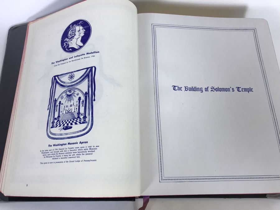 1951 Like New Large Masonic Holy Bible School And Library Reference Edition Red Letter Edition Hertel 10W X 12H X 2.5D [Photo 22]