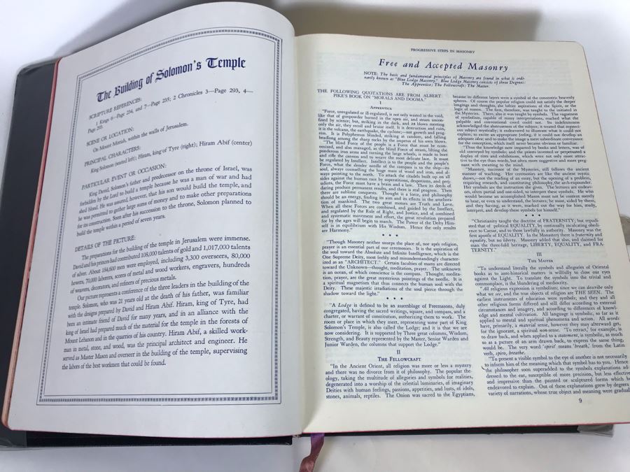 1951 Like New Large Masonic Holy Bible School And Library Reference Edition Red Letter Edition Hertel 10W X 12H X 2.5D [Photo 24]