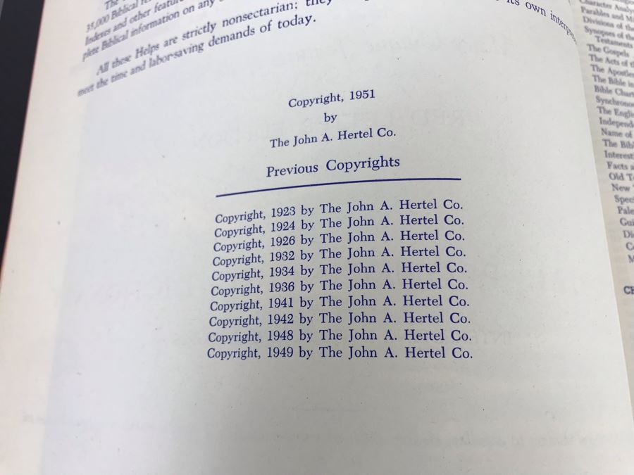 1951 Like New Large Masonic Holy Bible School And Library Reference Edition Red Letter Edition Hertel 10W X 12H X 2.5D [Photo 12]